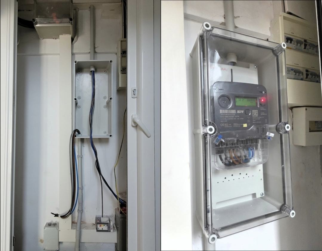 Contador y protección eléctrica en obra