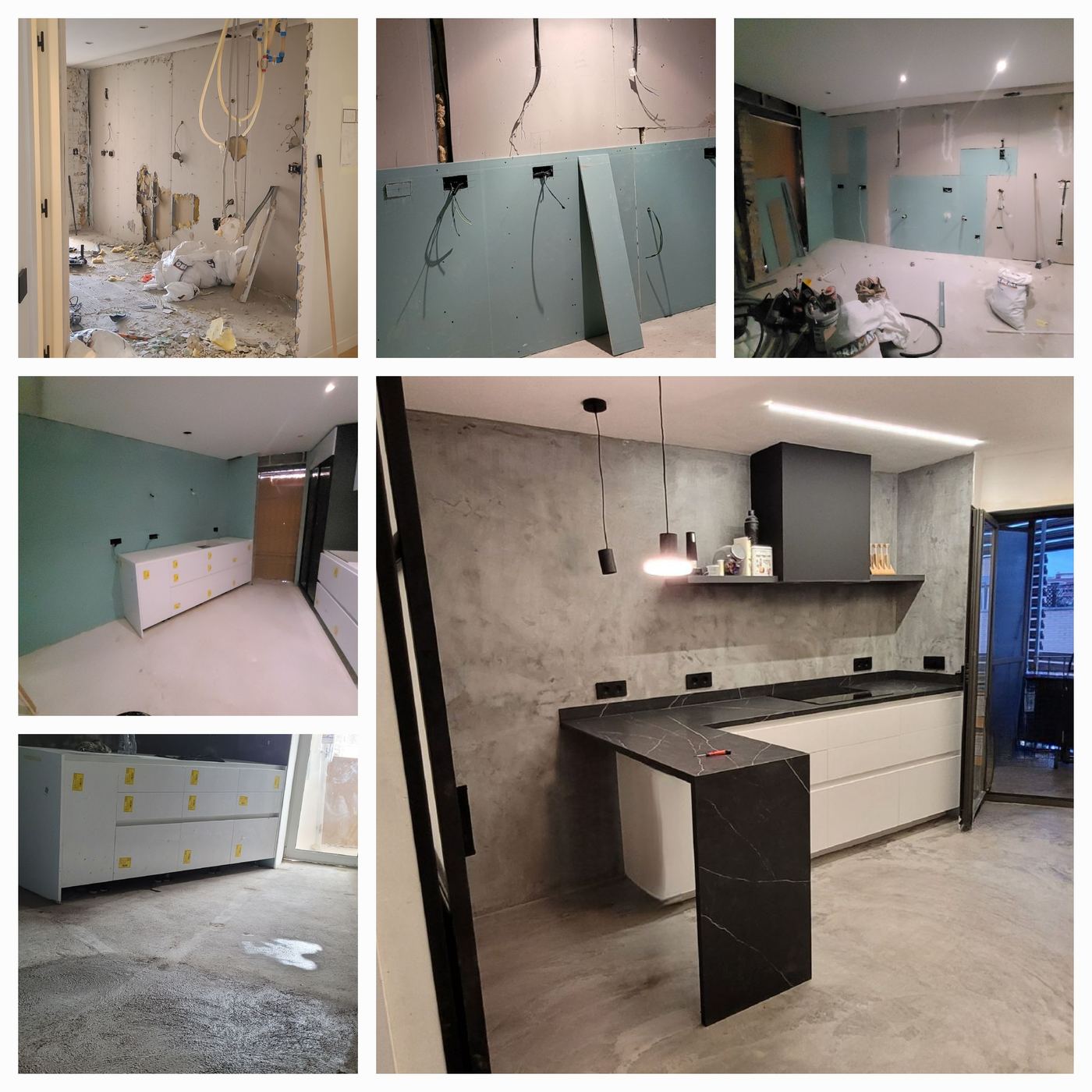 Proceso completo de reforma de cocina, del derribo al acabado